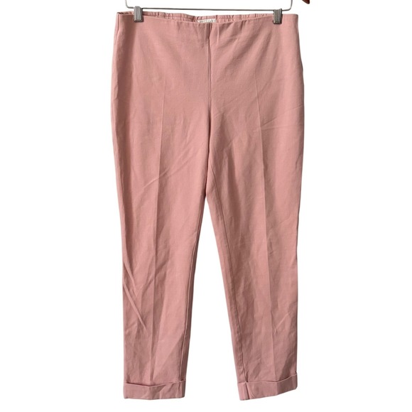 J. Jill Pants - J. Jill Women Sz 8 Pink Preppy Premium Bi-Stretch Cuffed Ankle Pull on Pants